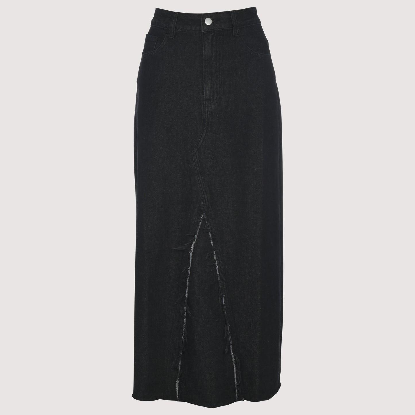 SHIFT DENIM FRINGE DETAILED SKIRT