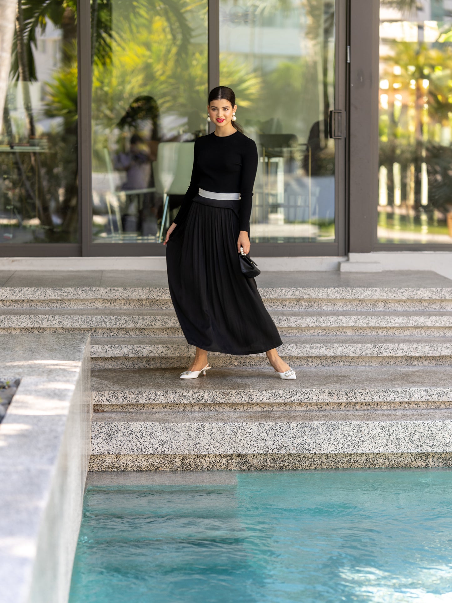 LEVEL RUCHED COLORBLOCK MIDI