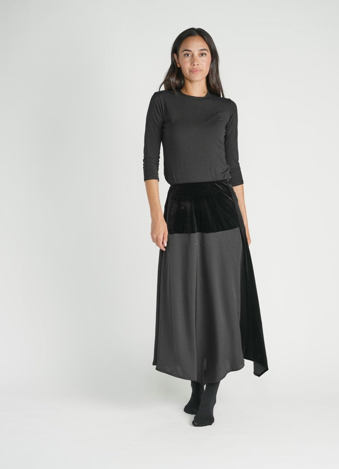 HARPER VELVET COMBO SKIRT