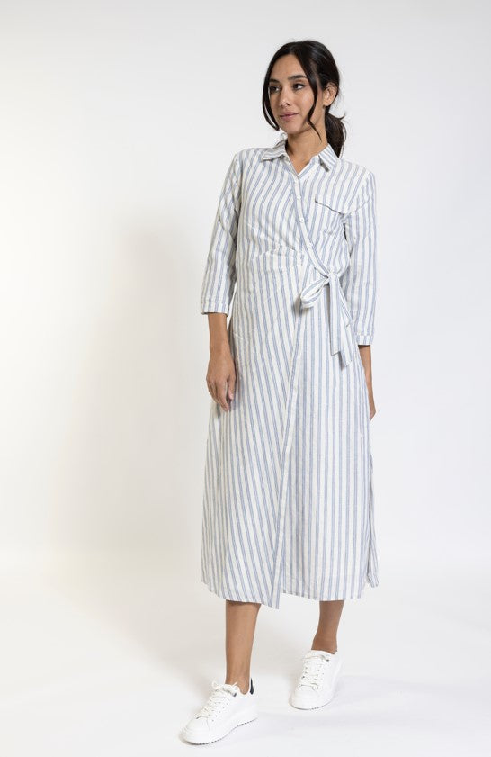 AZELEA STRIPED SHIRTDRESS W A TWIST