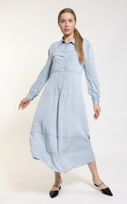 HARPER CHAMBRAY DRESS W JUMBO POCKETS