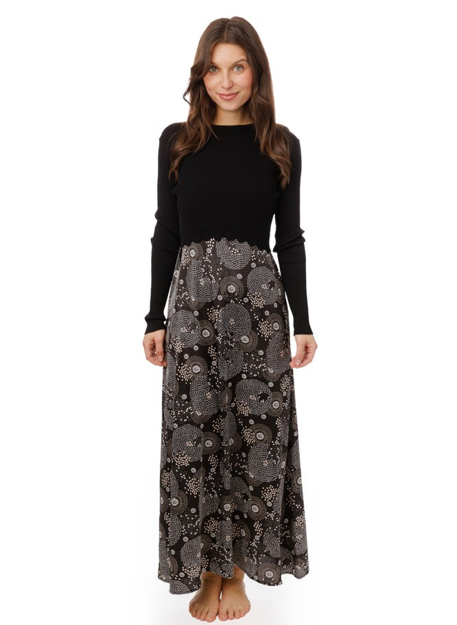 ZOEY + OLIVER SET - FLORAL SILKY JUMPER W KNIT TOP