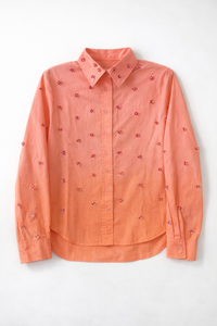 ALEXIA B FLORAL APPLIQUE SHIRT