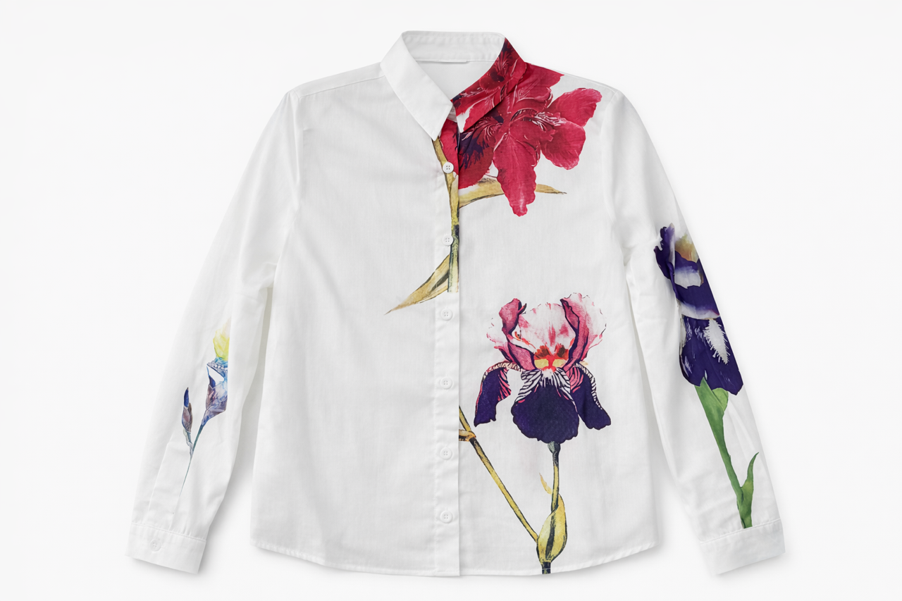 BY CELINE PRINTED BUTTON DOWN SHIRT