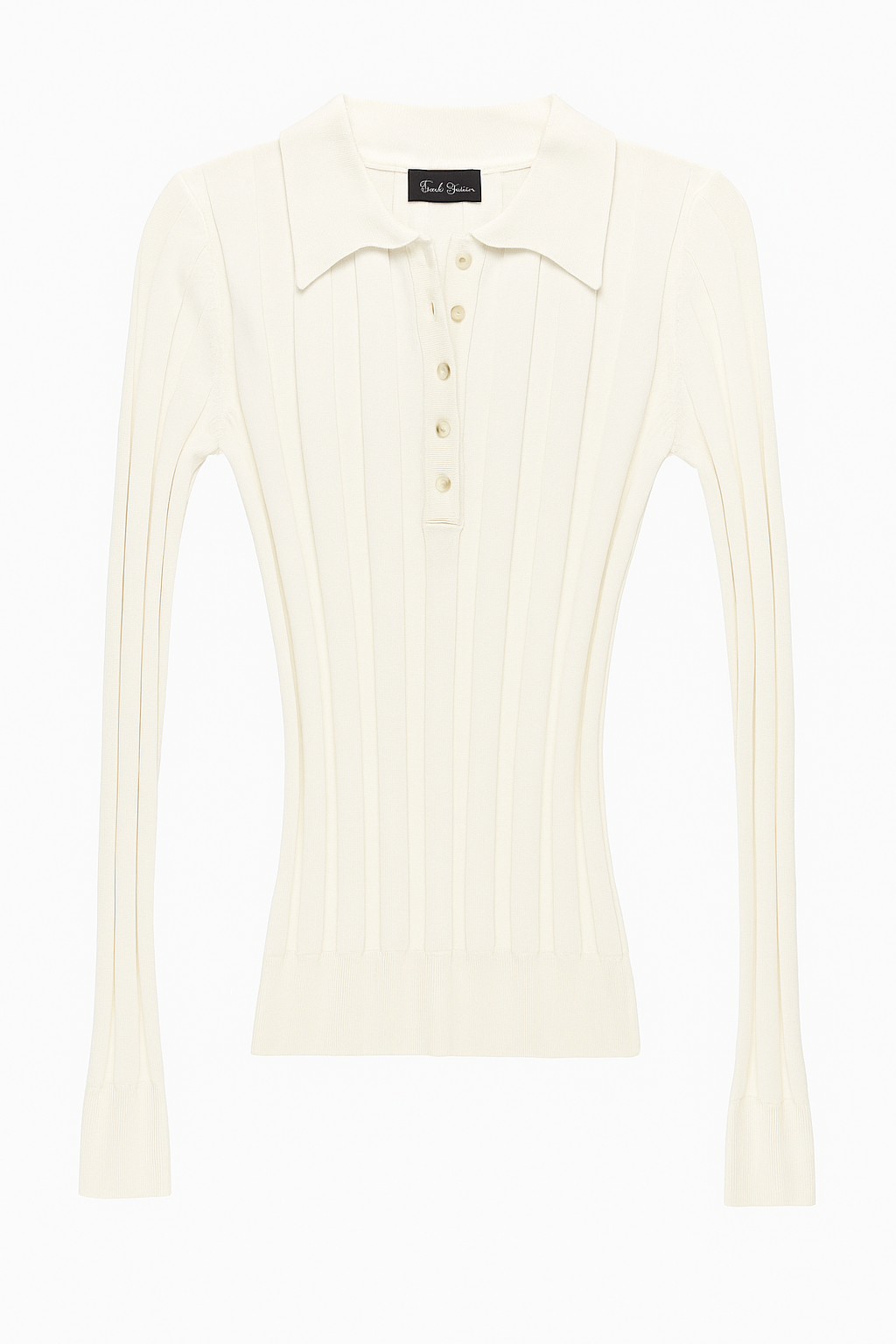 FRENCH MASON WIDE RIBBED COLLARED TOP