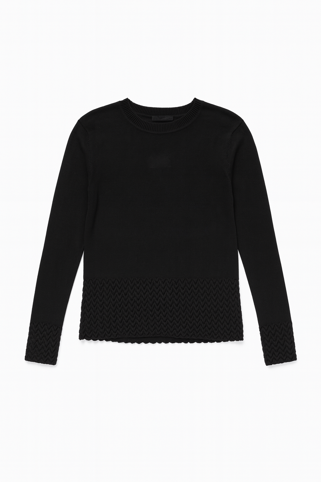 FRENCH MASON BASIC KNIT TOP W SCRUNCH WAIST & CUFFS