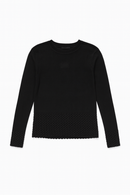 FRENCH MASON BASIC KNIT TOP W SCRUNCH WAIST & CUFFS