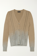 FRENCH MASON SILVER PAINTED CABLE KNIT CARDIGAN