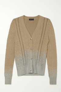 FRENCH MASON SILVER PAINTED CABLE KNIT CARDIGAN