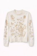 FRENCH MASON BUTTERFLY EMBROIDERED KNIT TOP