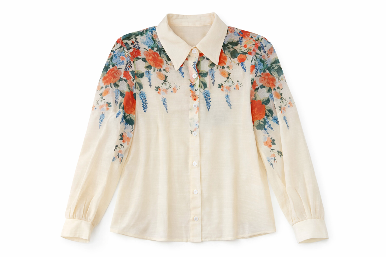 HAZEL AND OLIVE BUTTONDOWN FLORAL LINEN TOP