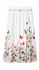 LILY AND LOLA FLORAL BELTED SKIRT W BUTTERFLY