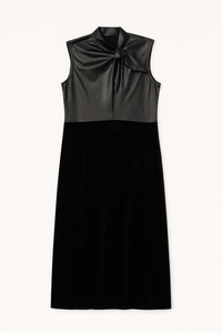 MADISON YOUNG SATIN TOP VELVET BOTTOM DRESS