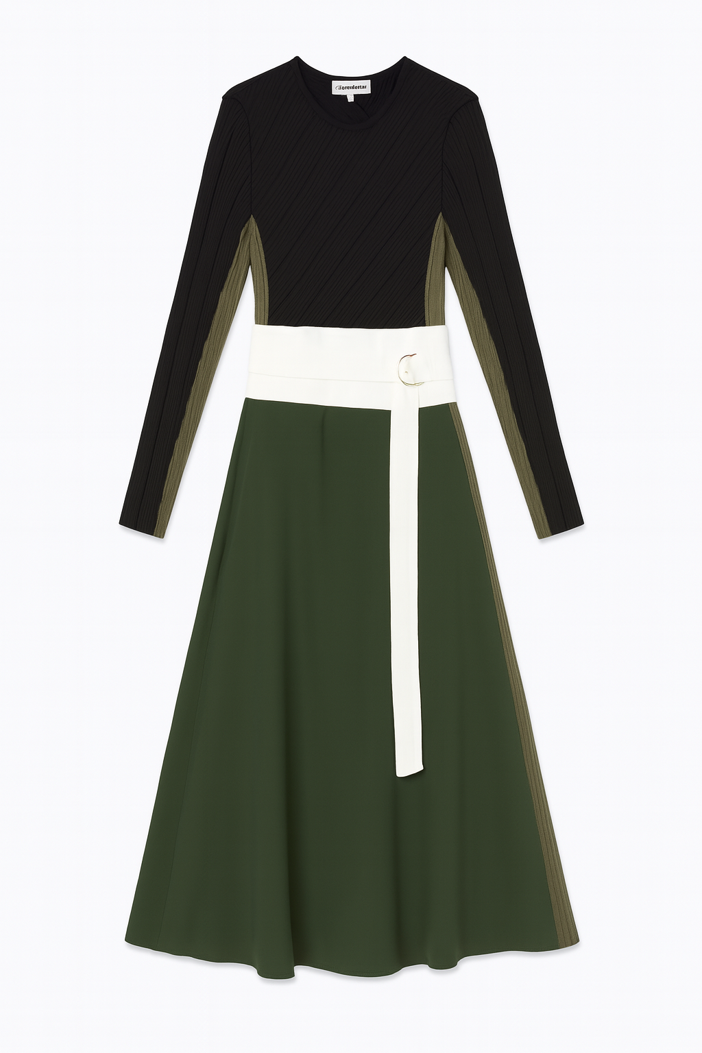 MADISON YOUNG KNIT & CHIFFON COLORLBOCK DRESS