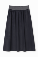 MADISON YOUNG PINSTRIPED STRETCH WAIST ZIP SKIRT
