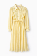 N55 APPLIQUE FLOWER PEARLS DRESS