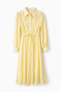 N55 APPLIQUE FLOWER PEARLS DRESS
