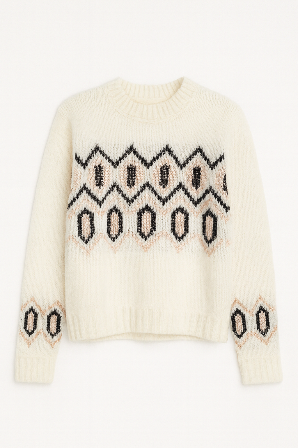 PARIS THREADS ZIGZAG SHIMMER CHUNKY SWEATER