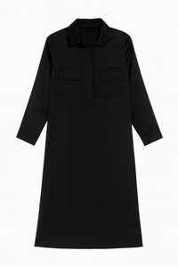 WRONG SIDE OF RIGHT SILKY POCKET DRESS W LEATHER BELT