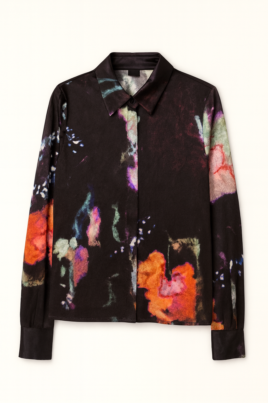 WRONG SIDE OF RIGHT SILKY PRINTED SHIRT