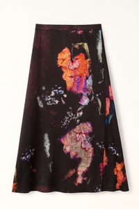WRONG SIDE OF RIGHT SILKY PRINTED SKIRT