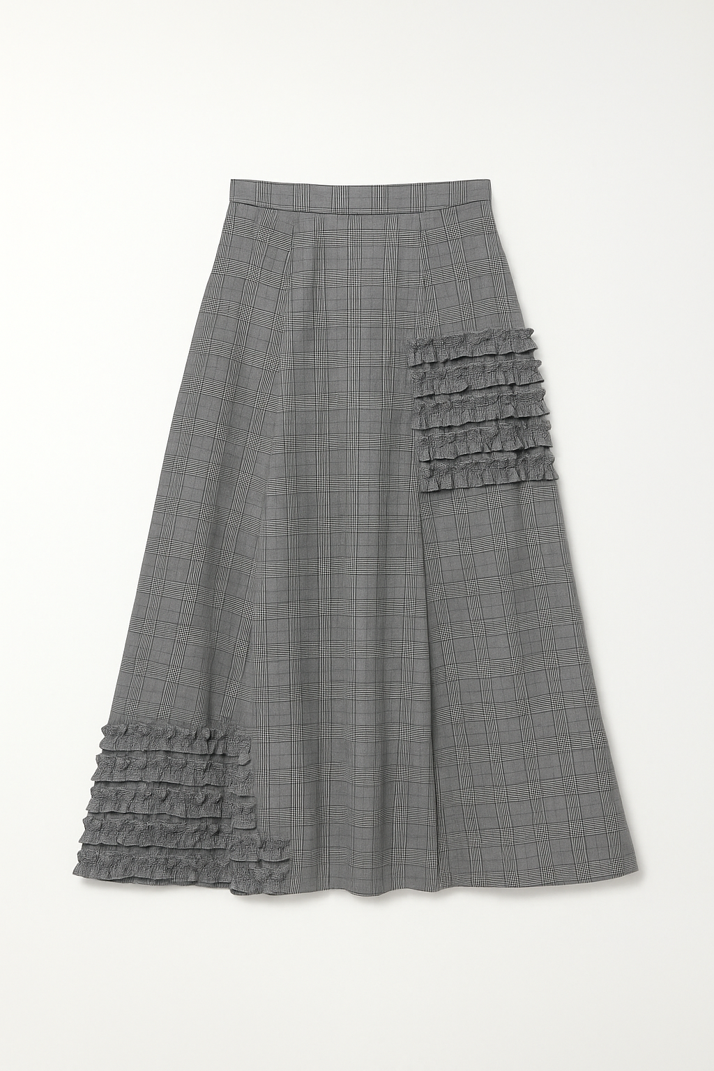 WRONG SIDE OF RIGHT RUFFLE PATCH PLAID SKIRT