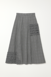 WRONG SIDE OF RIGHT RUFFLE PATCH PLAID SKIRT