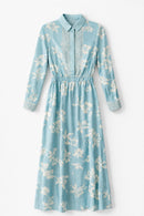 ATTIRE PAISLY FLORAL SCRUNCH-WAISTED DRESS