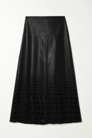 LOVE BY CHLOE LASER CUT LEATHER SKIRT