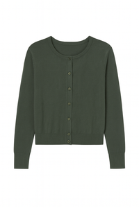 FRENCH MASON BUTTONDOWN CREWNECK KNIT TOP