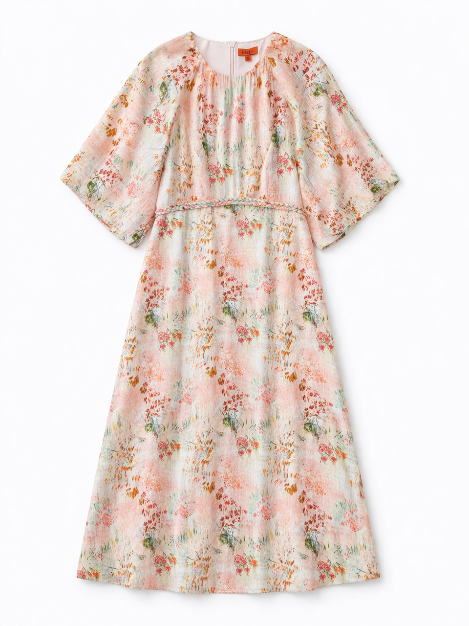 MAPLE & CLIFF PRAIDED EMPIRE MIDI DRESS
