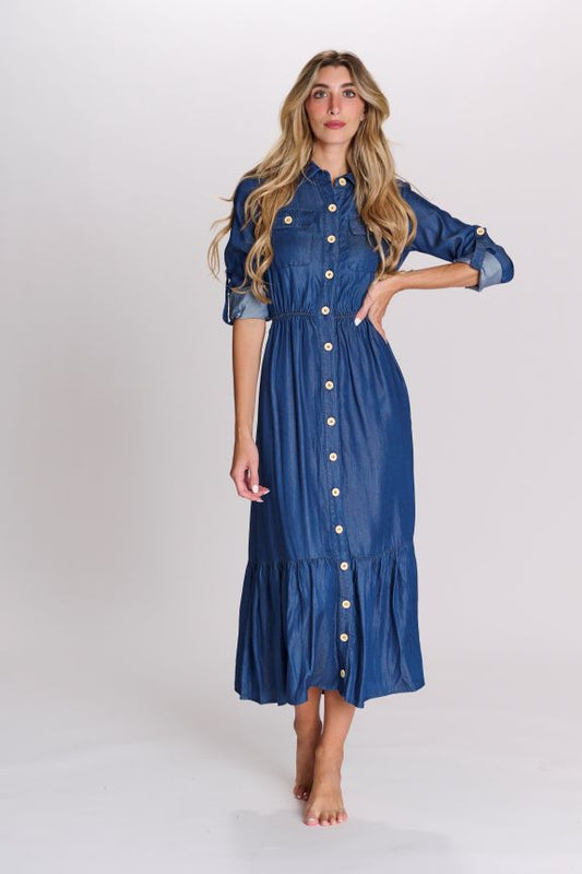 LANGDON CHAMBRAY BUTTONDOWN DRESS