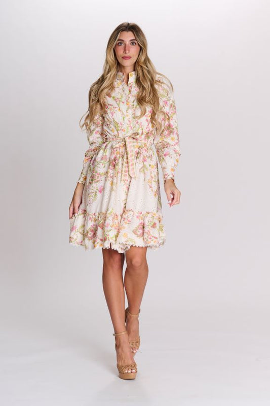 LANGDON FLORAL DRESS W EMBROIDERED DETAIL