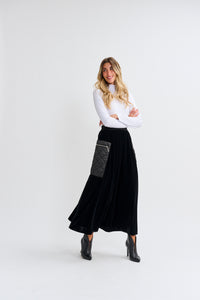 LANGDON VELVET QUILT COMBO SKIRT