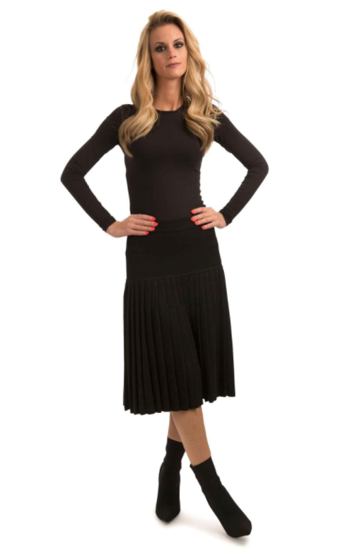 LANGDON KNIT PLEATED SKIRT 25``