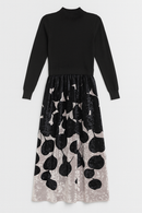 WRONG SIDE OF RIGHT VELVET BOTTOM DRESS W KNIT TOP