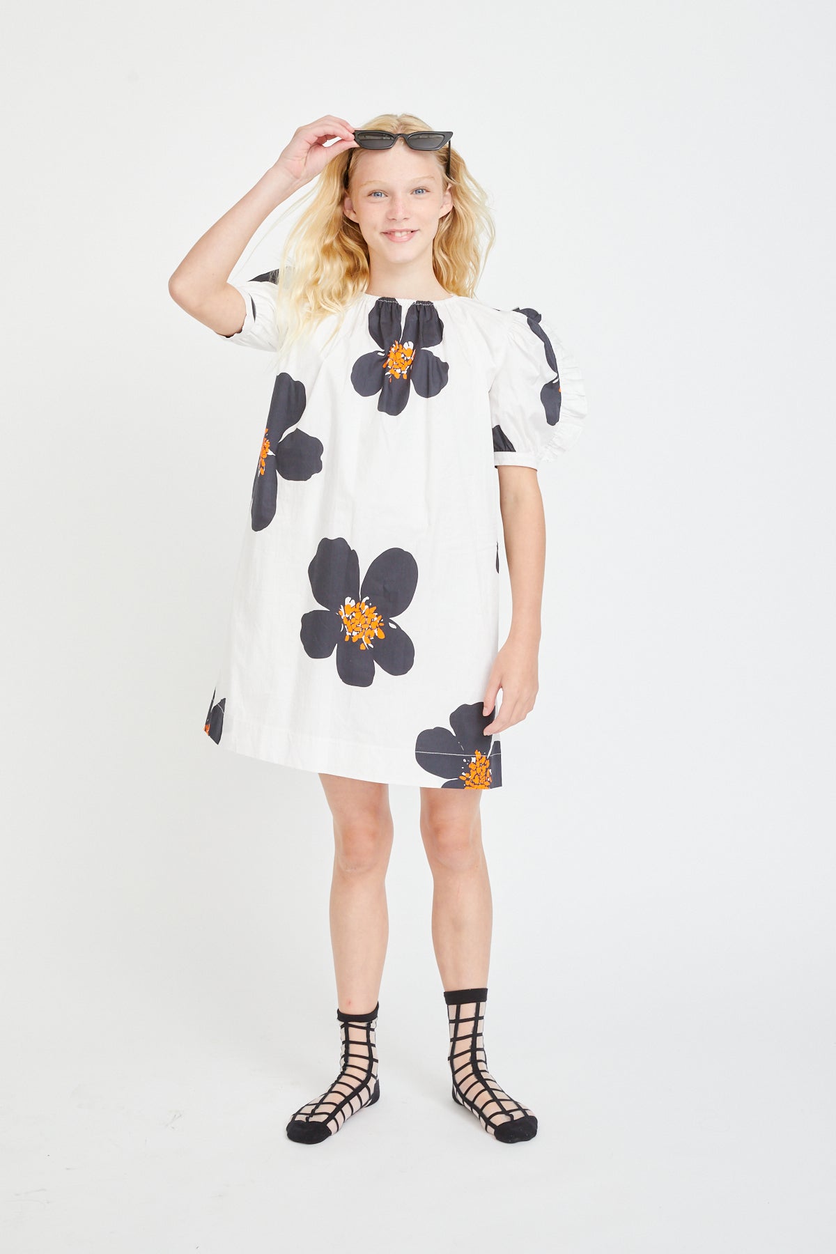 PORTER RUFFLE SLEEVE FLORAL DRESS