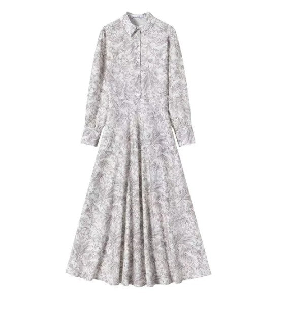 IN:05 AIRY FLORAL PRINTED DRESS W COLLAR