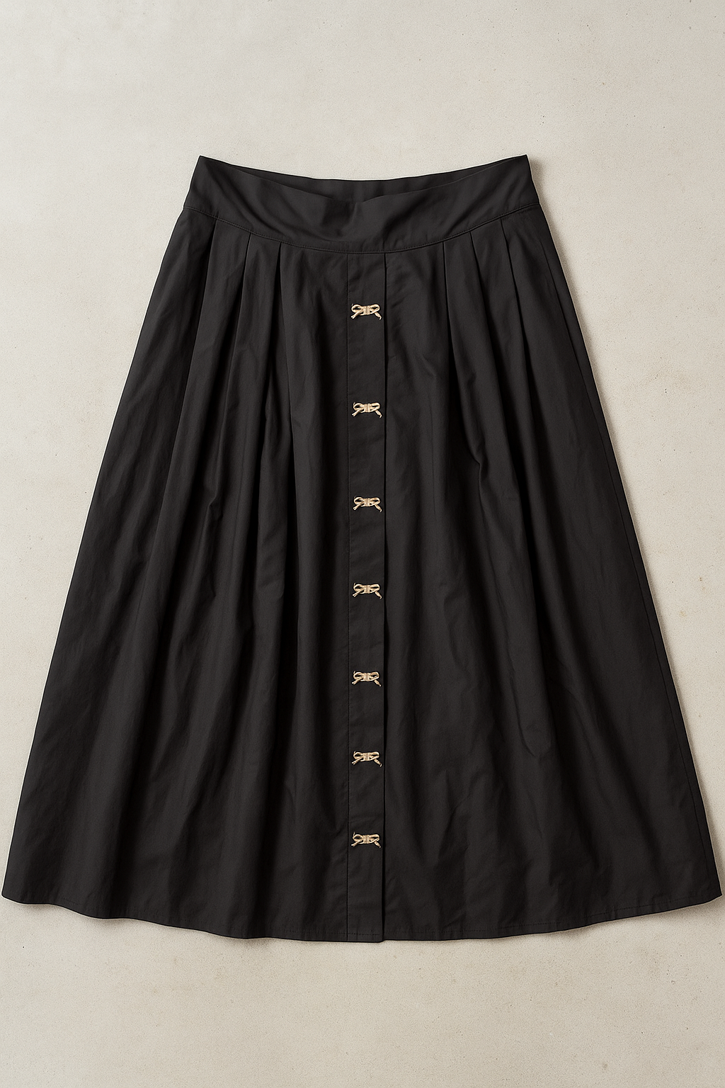 CARLUCCI BOW BUTTON TAFFETA SKIRT