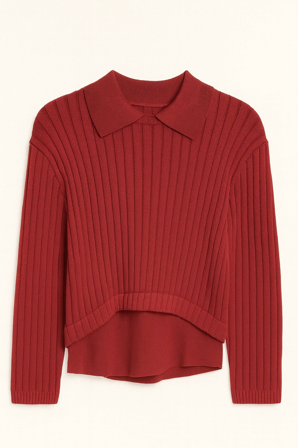 ASPIRE CONTRAST SWEATER KNIT TOP W COLLAR