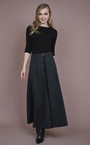 MCQUEEM FRINGE BUTTONDOWN SKIRT W POCKET