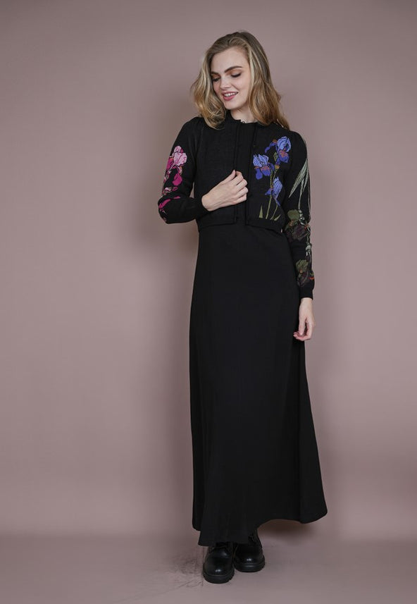 MCQUEEM FLORAL KNIT CARDIGAN