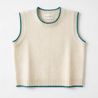 ELLE GREY CONTRAST TRIM VEST