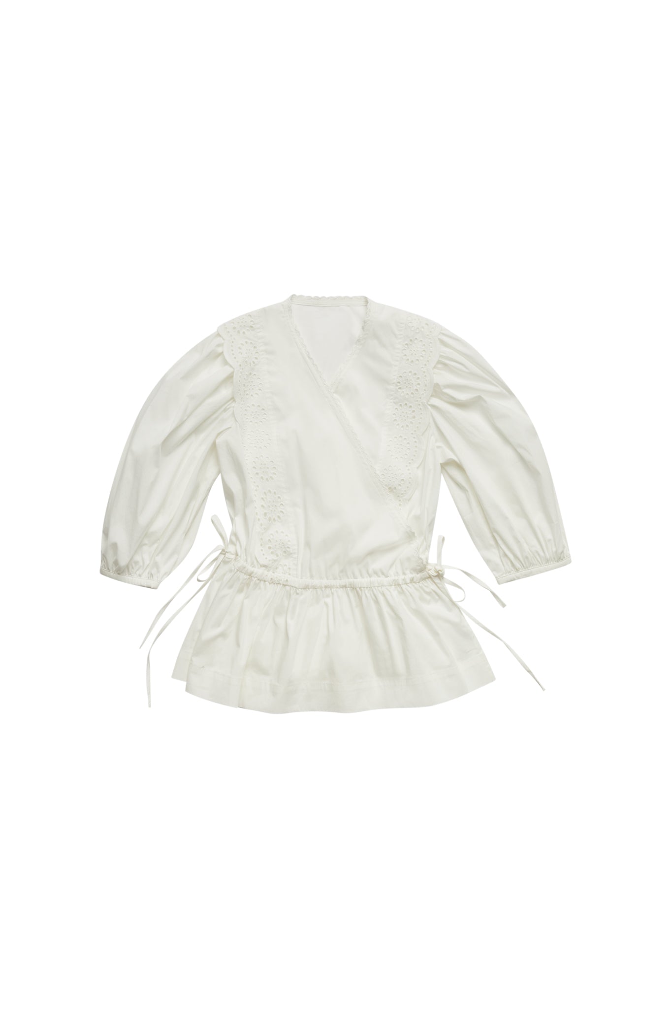 ZAIKAMOYA EYELET WRAP BLOUSE