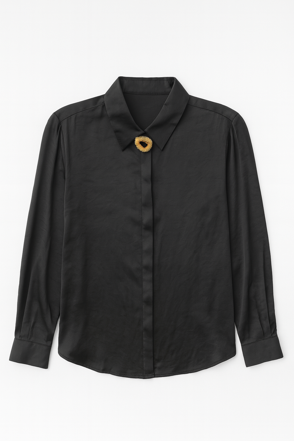 VELVET HEART SILKY TOP W EMBELLISHED CLOSURE