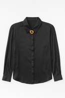 VELVET HEART SILKY TOP W EMBELLISHED CLOSURE