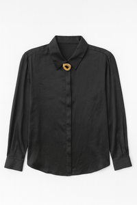 VELVET HEART SILKY TOP W EMBELLISHED CLOSURE