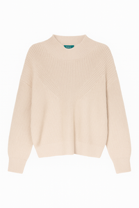 SELF CONTRAST SURY OVERSIZED MOCKNECK SWEATER