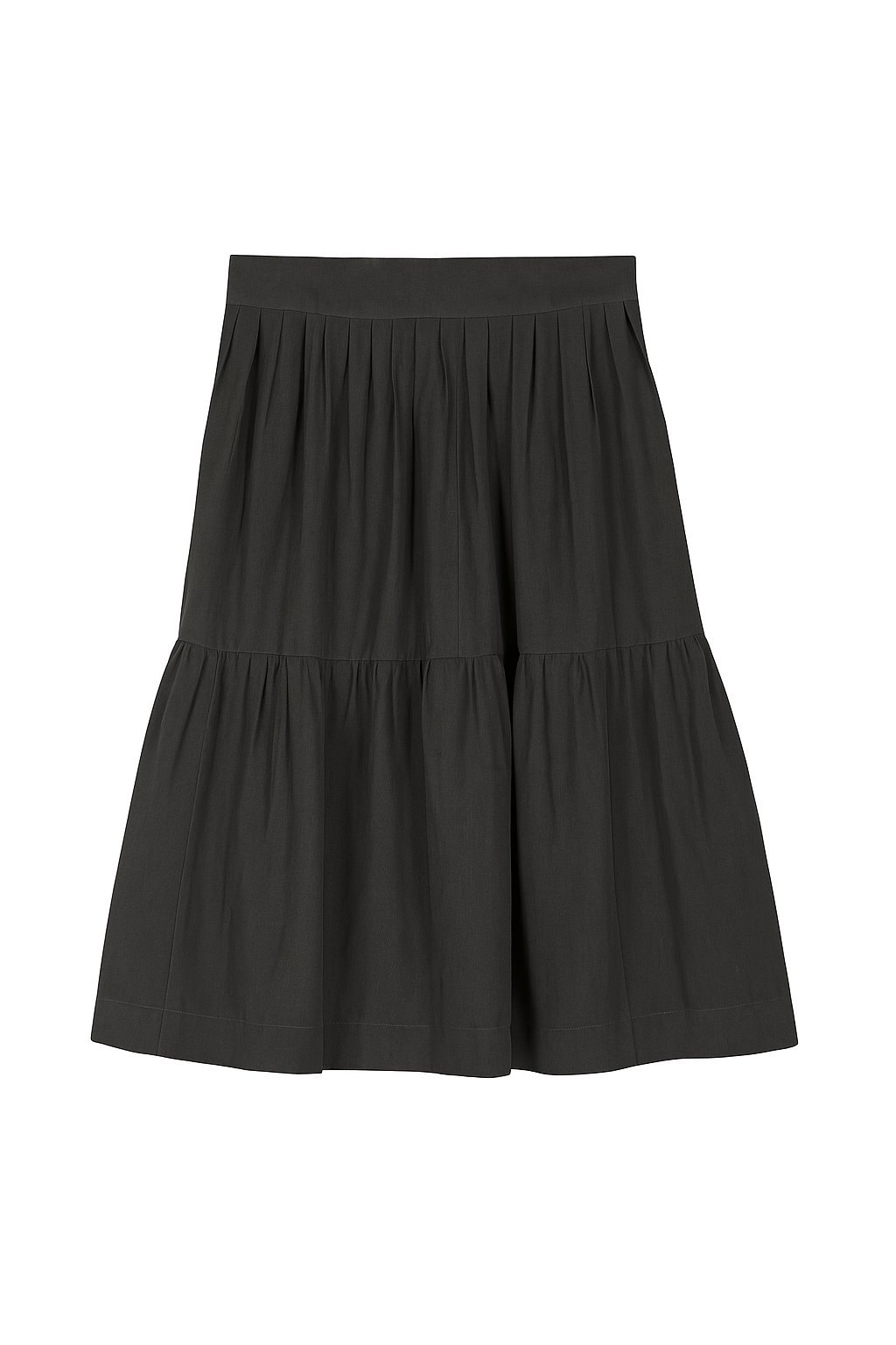 ELLE OH ELLE BASIC TWO TIER SKIRT W GATHERED PLEATS