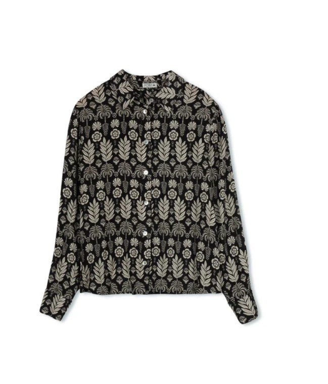 POINT GEORGETTE BUTTON UP BLOUSE